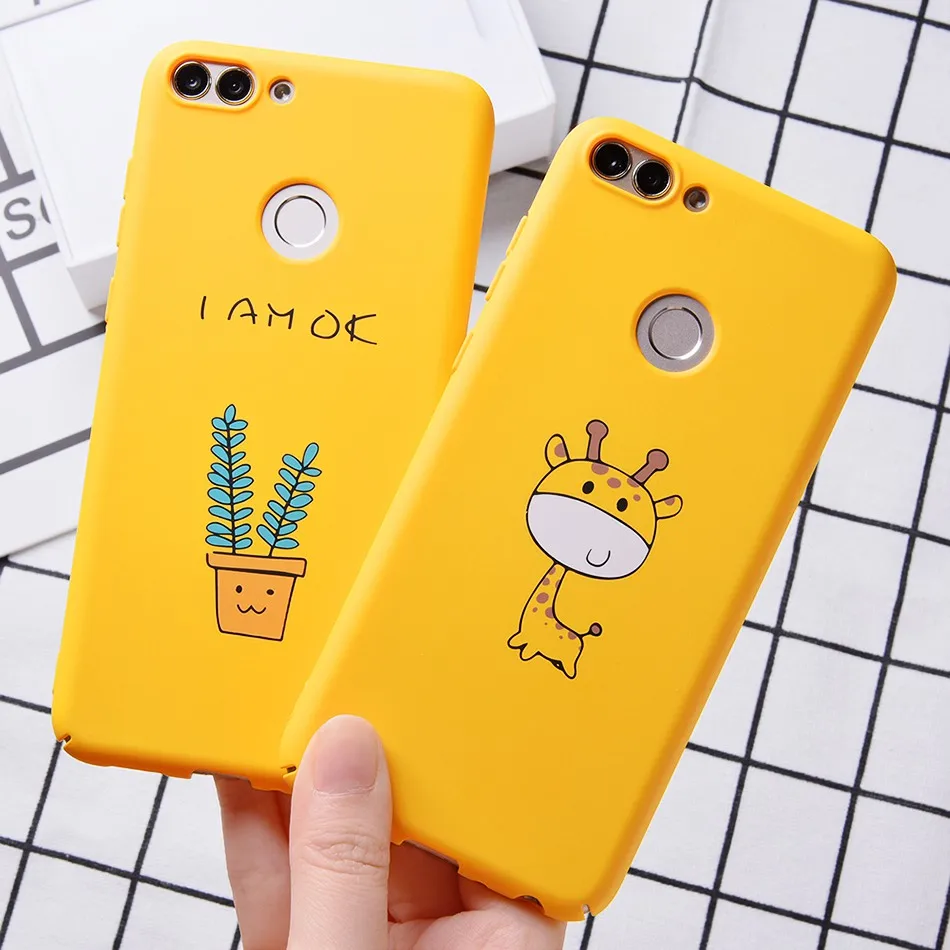 TOMKAS Floral Cases For Huawei P20 Lite Case Cute Animal Patterned Hard PC Matte Plain Case For Huawei P Smart Back Cover