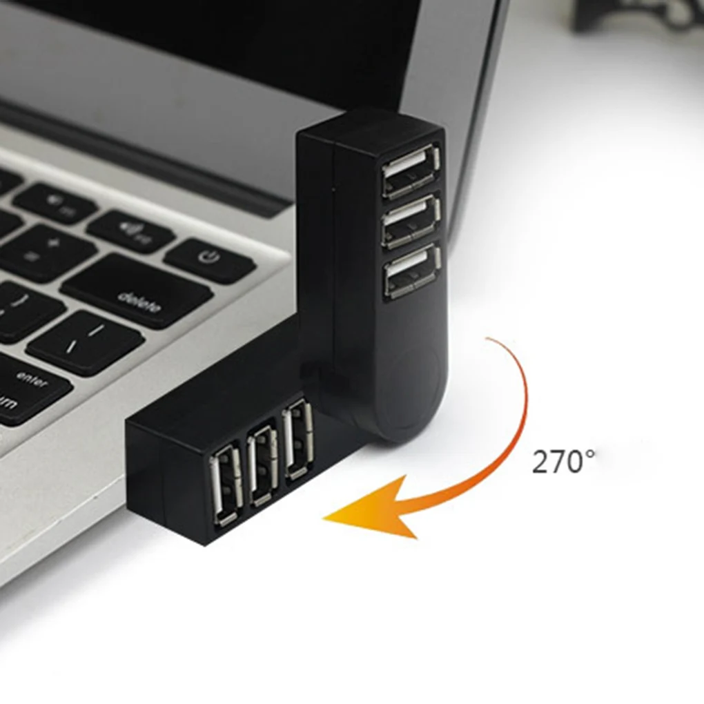 Rotatable High Speed 3 Ports USB HUB 2.0 USB Splitter Adapter for Notebook/Tablet Computer PC Peripherals