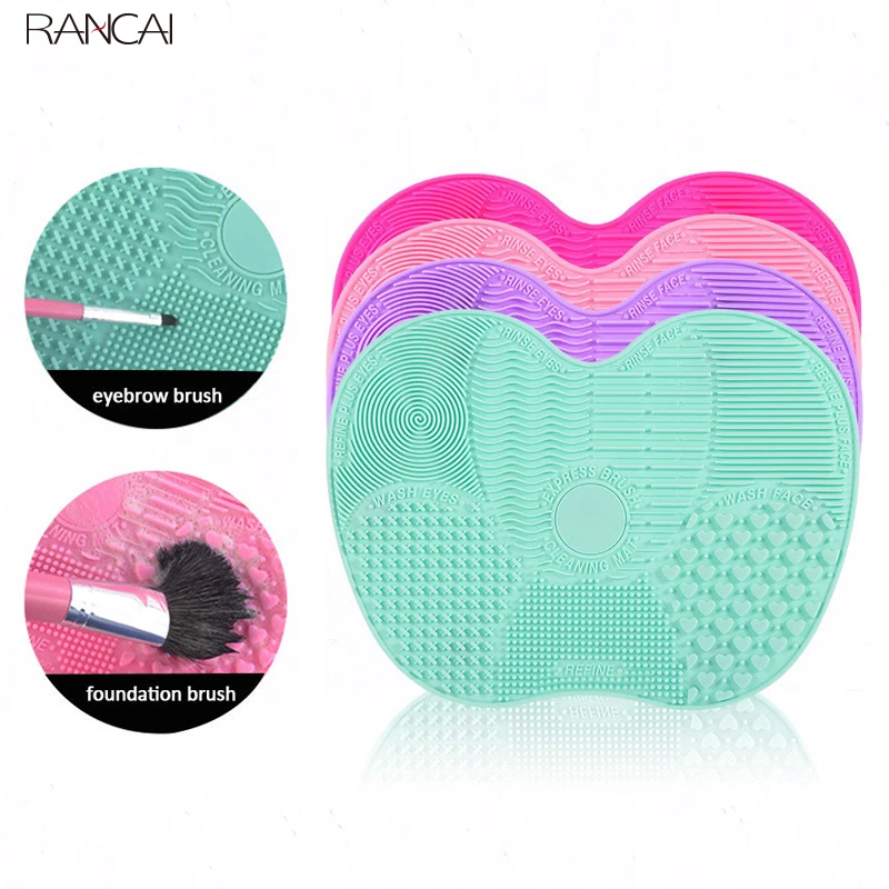 RANCAI 1Pcs Silicone Brush Cleaning Mat Make Up Brush Cleaner Brushes