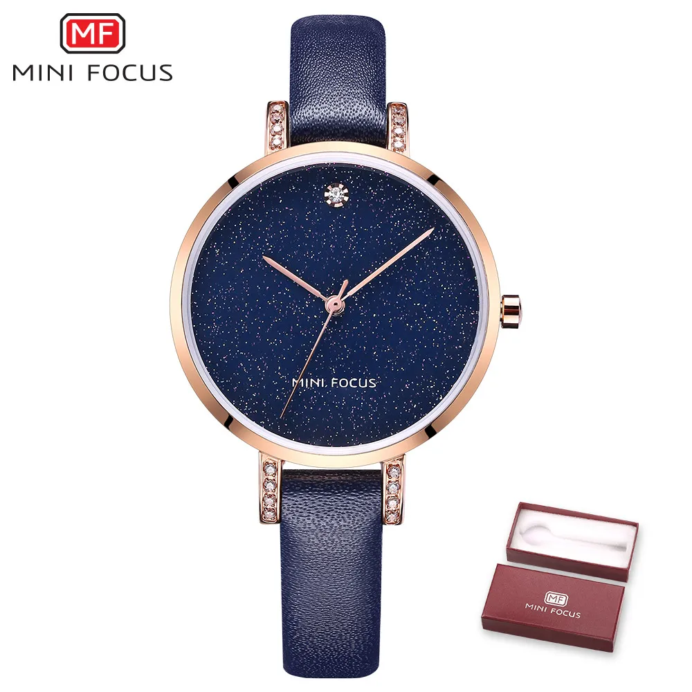 

2018 Hot Sales Watch Women Clock Dress Watches MINIFOCU Brand Ladies Casual Leather Quartz Watch Analog Women's Wrist Watch Gift