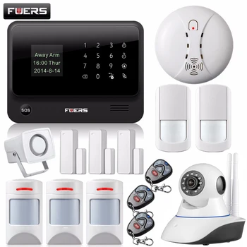 

Fuers WiFi GSM GPRS Home Security Alarm System Door Sensors IOS Android Control WiFi Alarm System Smoke alarm motion detector