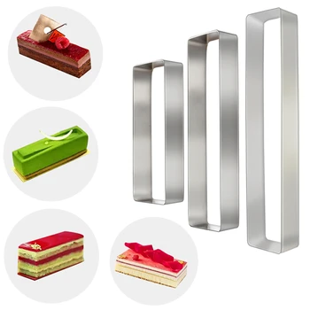 

3pcs/set Metal Circle Rectangle Shape Wedding Cookie Cutter Kitchen Fondant Cake Decorating Tools Mousse Cake Mold Stencils