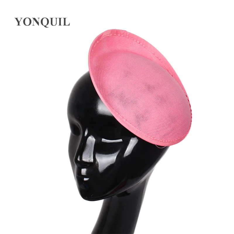 20CM Fascinator Bases 15 Colors Or Hot Pink Imitation Sinamay Derby Fascinator Hats Base Women Wedding Party Headwear