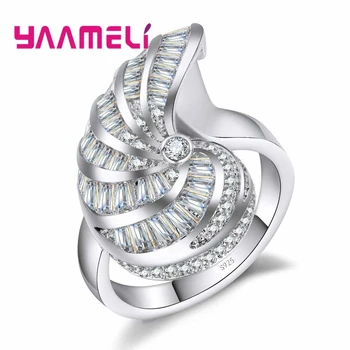 

Luxury Vintage Geometry Ring with CZ Zircon Stone Jewelry 925 Silver Wedding Rings For Women&Men Big Sizes