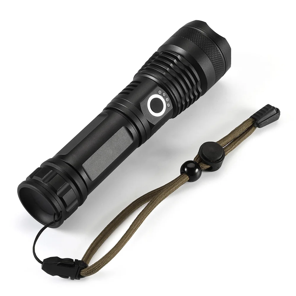 

Nieuwe led Zaklamp 30000 lumen xhp50LED Super Heldere Tactische Militar Zaklamp 5 Modes Zoom Oplaadbare Zaklamp