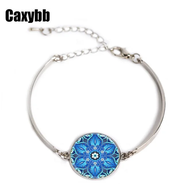 Gaxybb Indian Style Yoga Jewelry Bracelet Om Symbol Buddhism Zen Gaxybb Indian Style Yoga Jewelry Bracelet Om Symbol Buddhism Zen Unique Colorful Mandala Flower Bracelets B