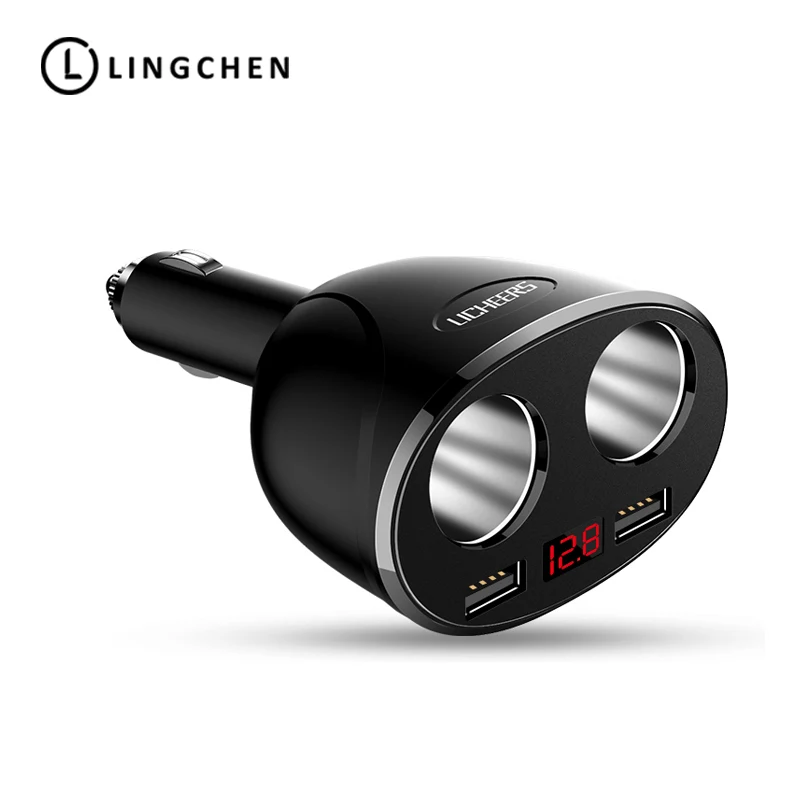 

LINGCHEN USB Car Charger For Samsung 3.4A Fast Charging Car USB with Extended Cigarette Lighter Car-charger Adapter Phone