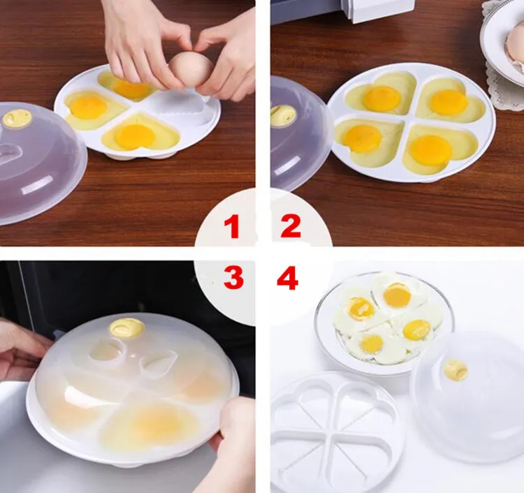 Безопасная Нетоксичная микроволновая печь в форме сердца и цветов, пароварка для яиц, форма для приготовления пищи, кухонные гаджеты на пару, инструмент для приготовления яиц
