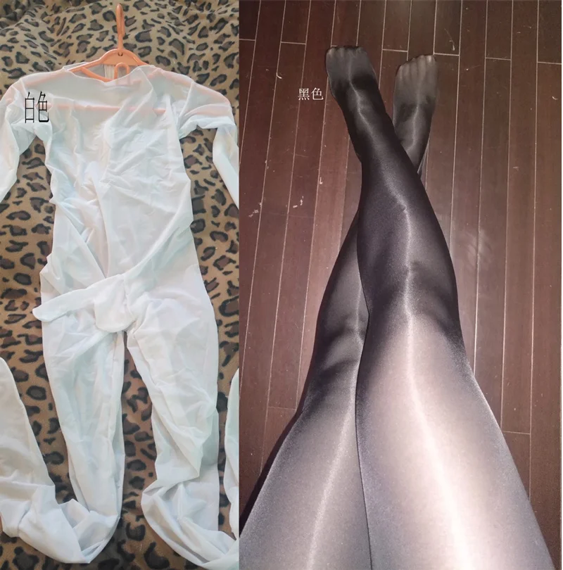 

Durable High-density ultra-thin elastic nylon Transparent and high-reflective Mens Bodystockings Customized SW09C040 Open Crotch