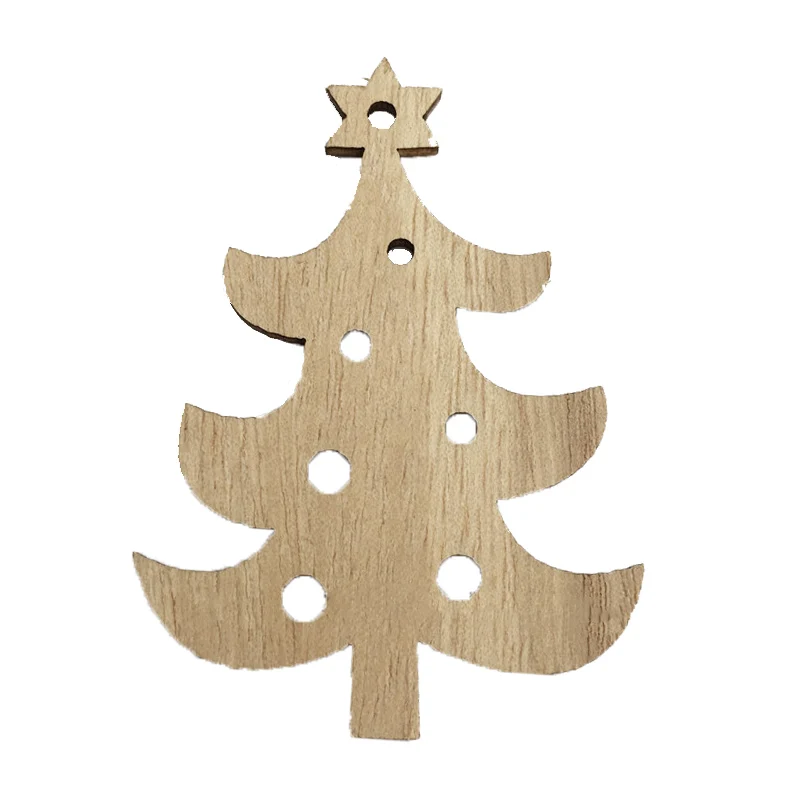 Navidad 7 см DIY деревянный висячий орнамент Рождественская елка украшения деревянные поделки Подвески керст рождественские вечерние украшения подарки для детей - Цвет: Style 9