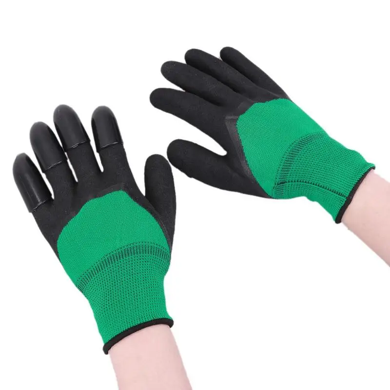 Garden Gloves 4 Hand Claw ABS Plastic Rubber Gloves Quick Excavation Plant Waterproof Insulation Home Living Essential Gadgets