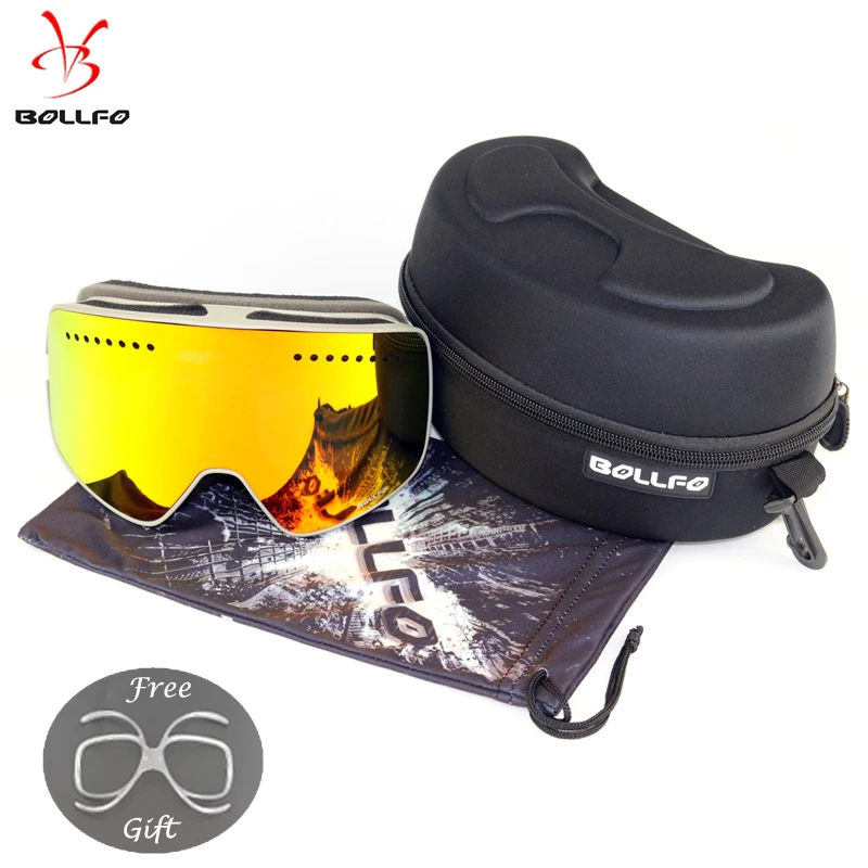 Óculos de Esqui com Case Óculos de Esqui Óculos de Neve Quick-change Lens Magnético Lente Dupla Anti-nevoeiro Adulto Óculo Uv400