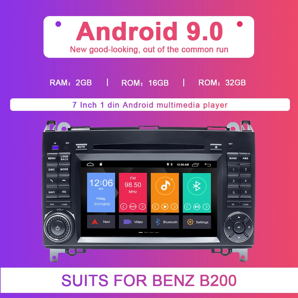 2din Android 9 Автомобильная магнитола DVD мультимедиа для Mercedes Benz Sprinter W906 B200 BClass W169 W245Viano VitoW639 навигационная головная установка