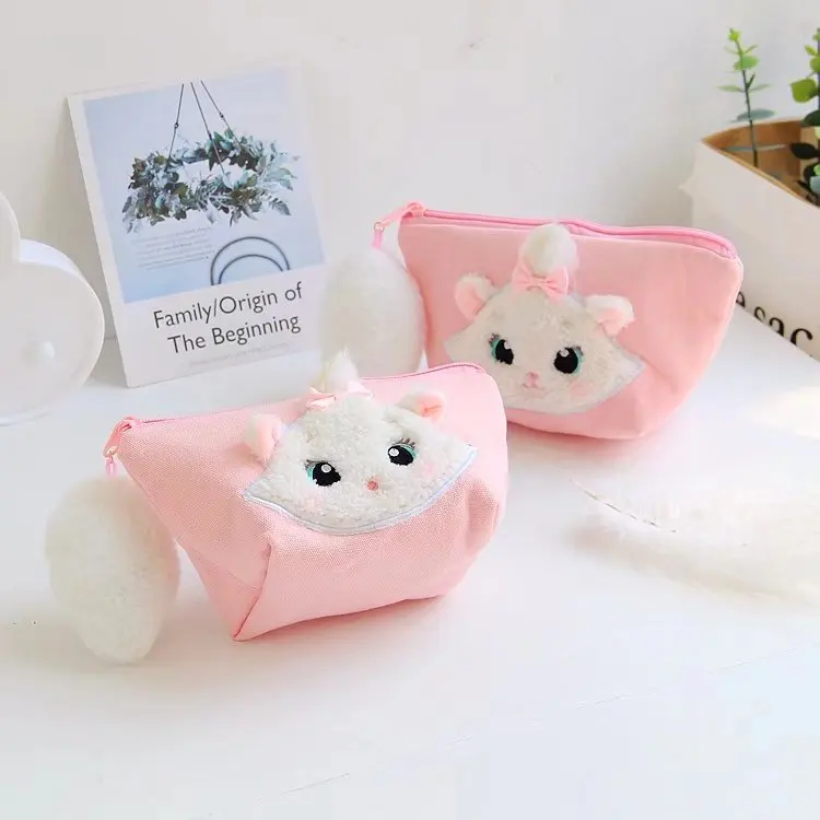

Super cute plush toy sweet Marie Cat soft Big tail Cartoon canvas Cosmetic bag 22CM*12CM