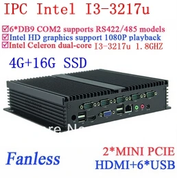 Intel Core i3 font b Mini b font Gigabit Ethernet NM70 6 USB 6 COM 4