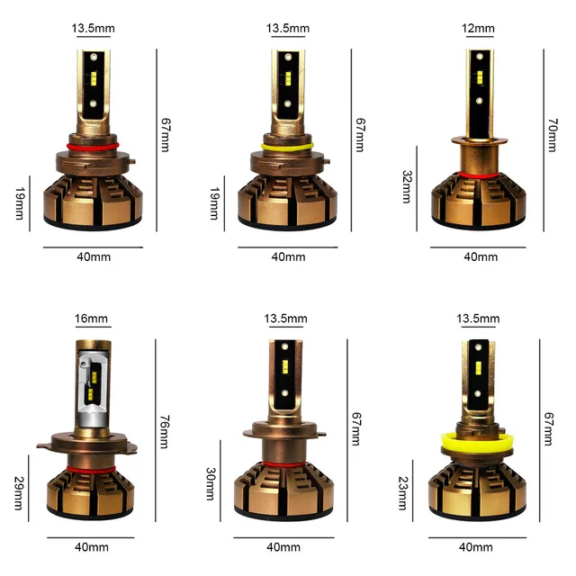 Crbrillar H7 светодиодный H4 с Lumi s luxeon ZES чипы фар H1 H11 9006 HB4 9005 HB3 Лампа 6000K 12V 12000LM для