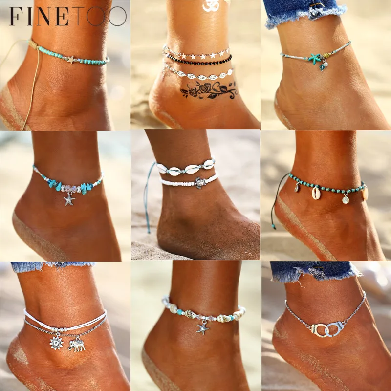 Boho Summer Ocean Beach Cowrie Shell Ankle Bracelet Beads Stone Multi Layers Anklets For Women Foot Leg Jewelry 2019 Boho Summer Ocean Beach Cowrie Shell Ankle Bracelet Beads Stone Multi Layers Anklets For Women Foot Leg Jewelry 2019