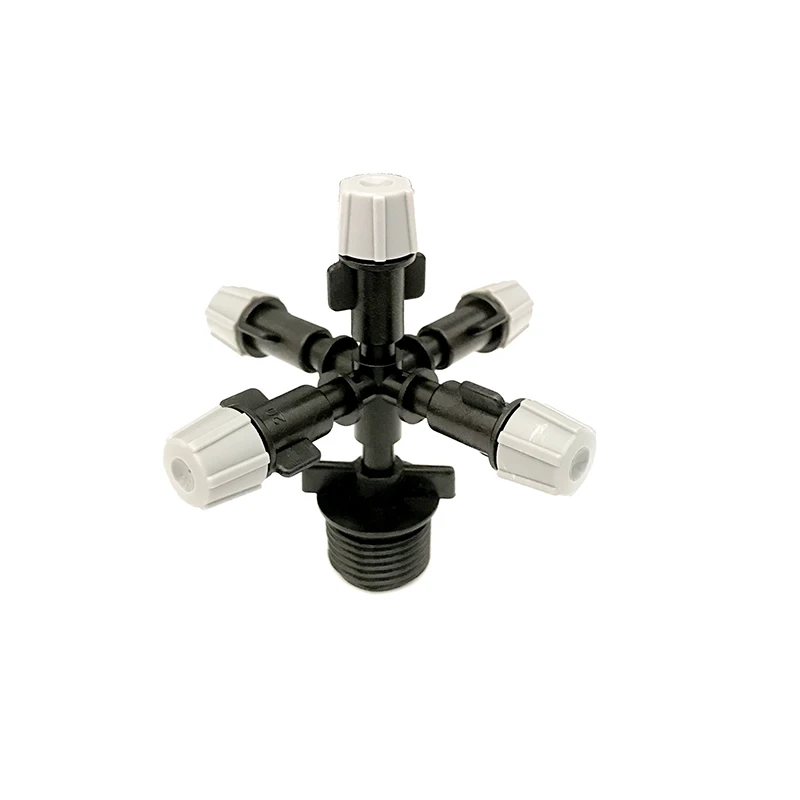 

5Pcs Garden Irrigation Five Spray Nozzle Connect to 1/2'' Connector Greenhouse Misting Atomizing Adjustable Sprinkler Nozzles