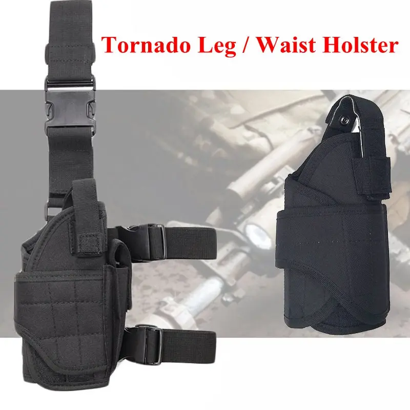 

Adjustable Tactical Tornado Holster Quick Drop Leg / Waist Gun Holster Pouch For Universal Gun Glock 17 Hunting Pistol Case