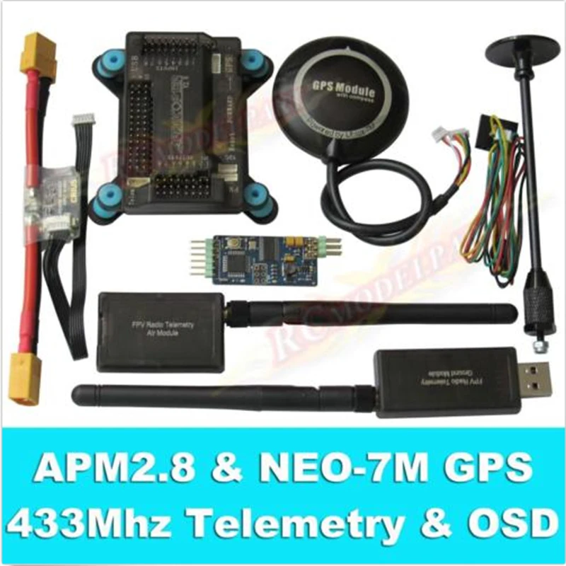 

APM2.8 Flight Controller + NEO-7M GPS, 3DR 915Mhz Telemetry, OSD, Power Module