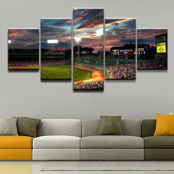 

Canvas Wall Art Modular Pictures Home Decor Living Room 5 Pieces Sports Fenway Park Painting Framework HD Prints Poster Artwork
