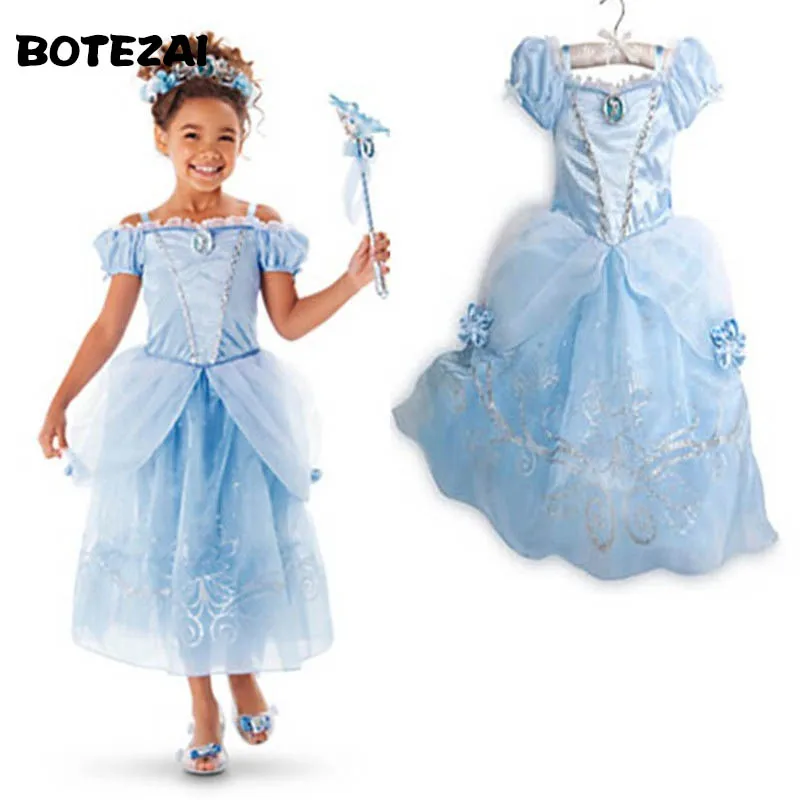 

New Girls Party Dresses Kids Summer Princess Dresses for Girls Cinderella Rapunzel Aurora Belle Cosplay Costume Wedding Dresses