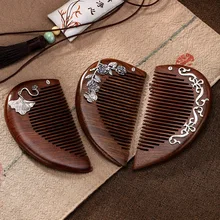 LouLeur 925 Стерлинговое Серебро сандаловое дерево гребни для волос Стерлинговое Серебро цветы андаловое дерево гребни для волос для женщин ювелирные изделия