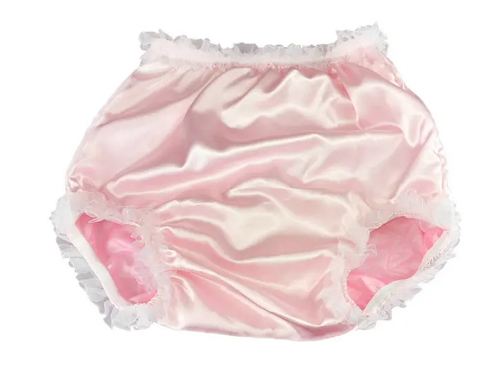 Haian ABDL ПВХ и атласные трусики с оборками брюки для румбы цвет розовый# FSP08A-5, Размер: M/L/XL/XXL