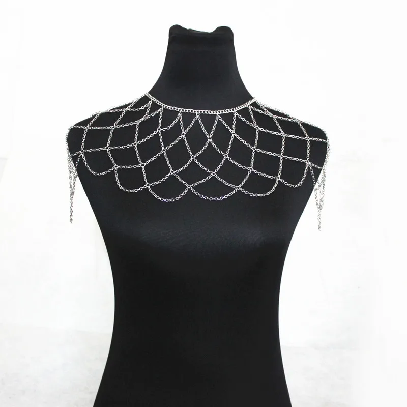 

New arrival gold/silver nets double Shoulder Chain Sexy Women Body chain Jewelry