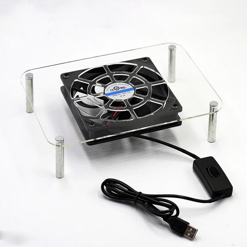 

Acrylic sheet One Double-layer Desktop Router Rack, TV Set-top Box Stand Office Computer Storage Rack USB 12025 cooling fan