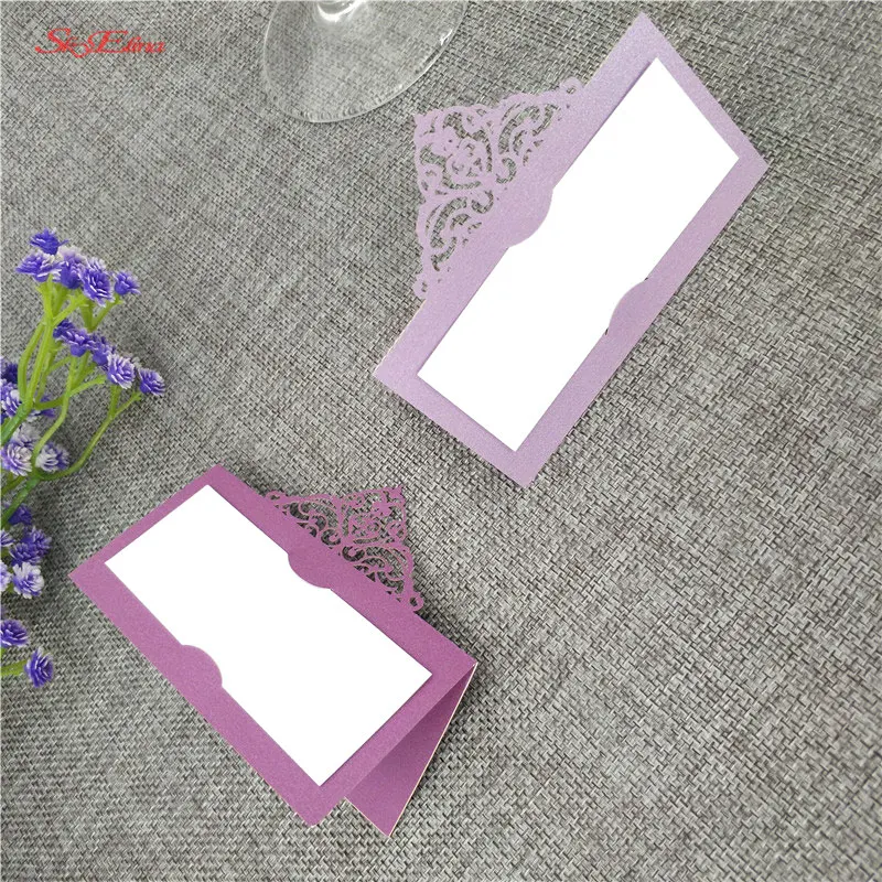 50Pcs Name Place Invitation Table Card Wedding Favor Decoration Laser Cutting Party Seating Card Table Cards Wedding Supplies6ZSH873 (144)
