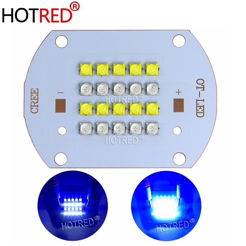 

50W-100W Cree XLamp XT-E XTE Royal Blue + White LED Emitter Coral Light DC30V-33V 3000mA For DIY Fish Tank Aquarium Lamp