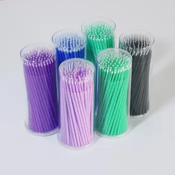 100Pcs/Pack Hot Lint Disposable Makeup Brushes Individual Lash Removing Tools Swab Micro brushes Eyelash Extension Tools