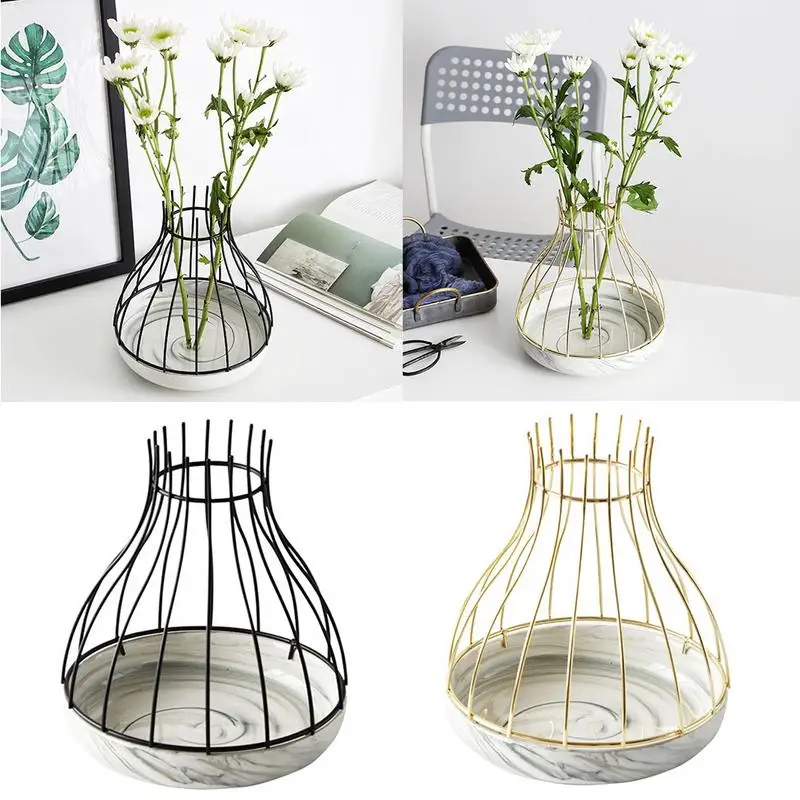 

Minimalist Style Abstract Lines Vase Rack For Dried Flower Balcony Ceramic Flower Pot Stand Home Garden Decoration
