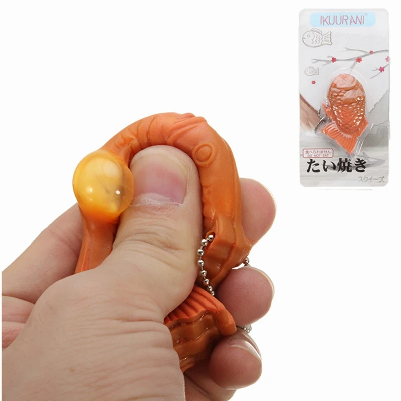 

Hot Portable IKUURANI Taiyaki Squeeze Snapper Fish Squishyed Slow Rising Toy Keychain Decor Toy Phone Straps Gift for Kids