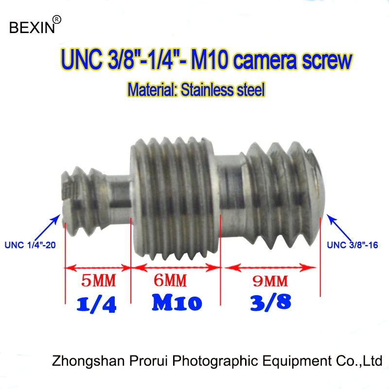 5pcs Camera Female 1/4 to M10 to 3/8 Threaded Metal Screw Adapter For