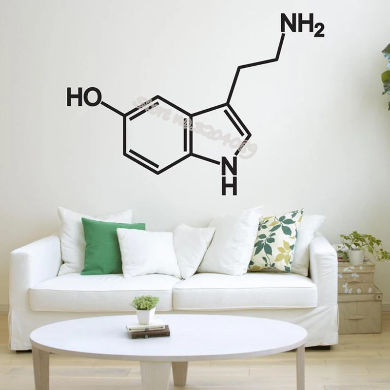 

Creative Serotonin Molecule wall Sticker Wall Decor Art Decals Chemical formula Science Class Decor Study Room Art poster EB429