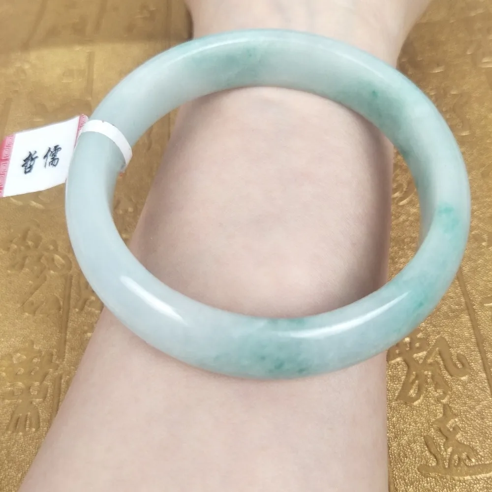 Send A certificate natural Jadeite bracelet Natural light green two-color 54-61mm female Princess Jewelry gift | Украшения и