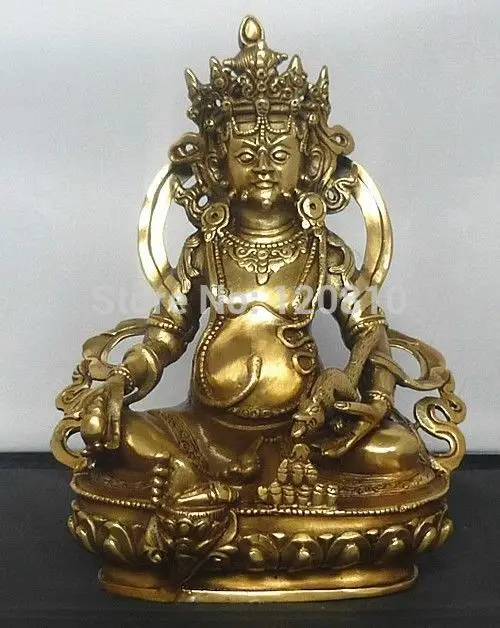 

Chinese Bronze Auspicious Fortuna statue Dzambala statue 20cm