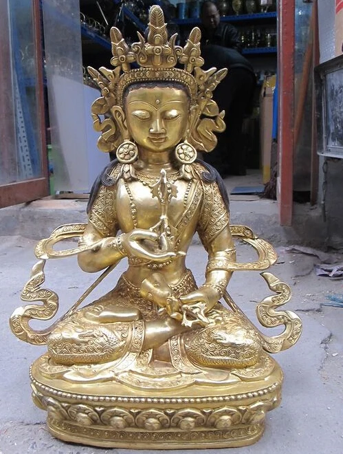 

26"Tibet Bronze Gild Bliss evil spirit Vajrasattva Dragon bodhisattva Statue