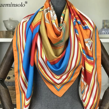 

Van Gogh Printed Flower 2018 Luxury Brand Women 100% Silk Scarf Bandana Twill Scarves Shawls Headband Large Hijab Square Scarf