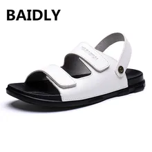 Мужские сандалии из кожи; Летняя мужская обувь; сандалии из мягкой кожи; мужские модные летние мужские Тапочки