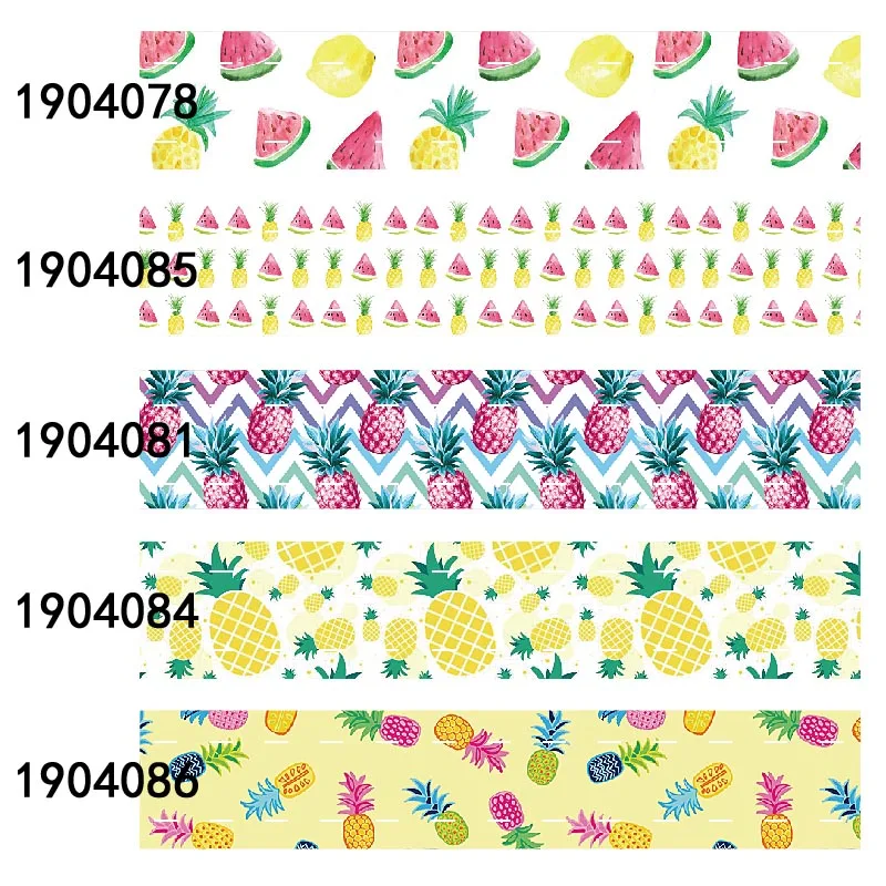

Sunmer фрукт арбуз ананас лента с принтом grosgrain FOE 50 ярдов