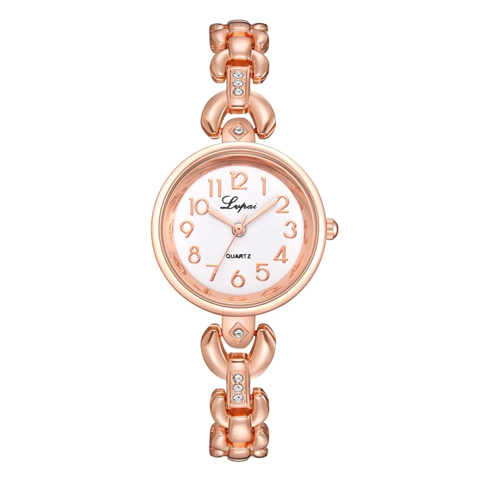 

Lvpai Brand Relojes De Mujer Ladies Watch Double Round Dial Luxury Diamond Gold Strap Digital Women Bracelet Dress Quartz Clock
