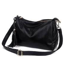 Fashion concise free casual messenger bags Quality Italian soft calfskin delicate fringe decorated women's crossbody bags