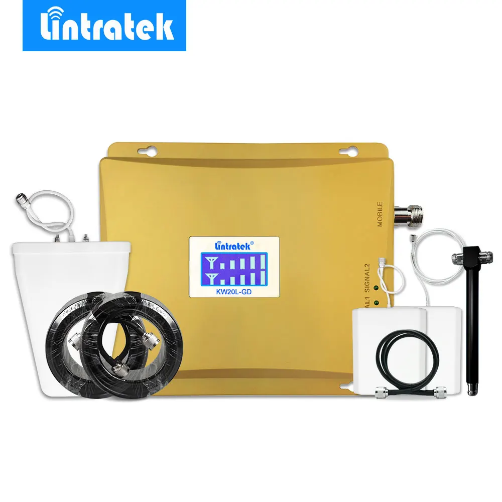 Powerful LCD 900MHz GSM Repeater 4G LTE 1800MHz Dual Band Signal Booster Kit GSM 900 1800 Signal Amplifier Two Indoor Antennas @