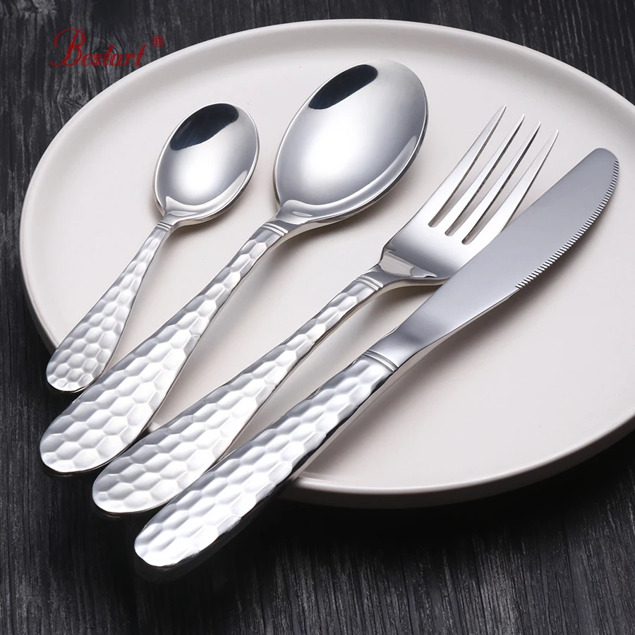 

4 Pcs/Lot Steak Knife Fork Dinner Silverware Set Shell Shape 18/10 (304)Stainless Steel Cutlery Tableware Dinnerware Set for 6