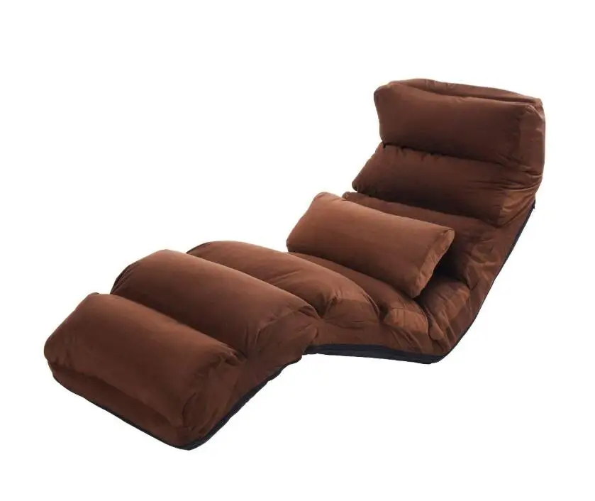 Folding Floor Sofa Chair Adjustable Lazy Lounge Bed Single Couch Upholstered Back Support Reclining
