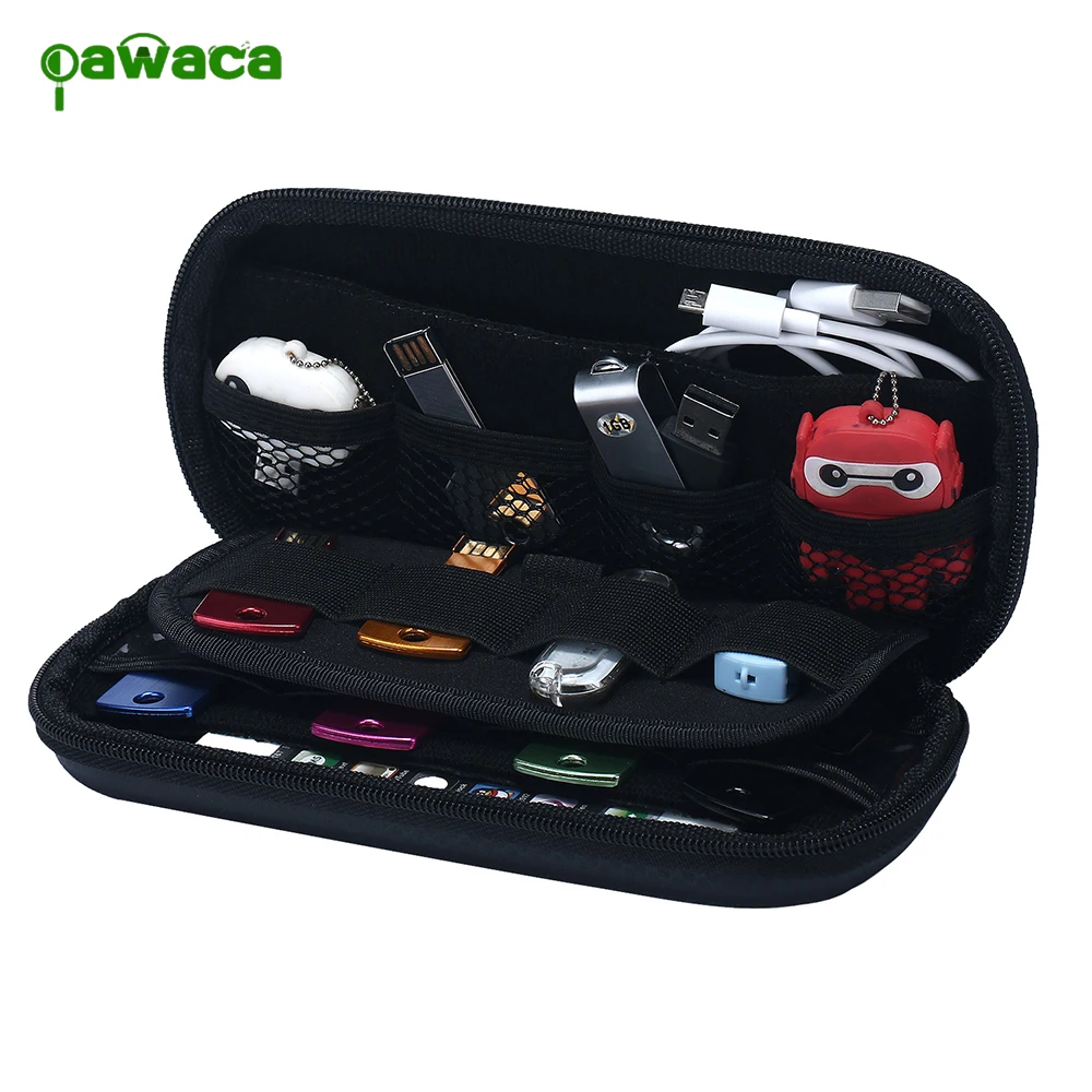 

Durable Waterproof PU leather USB Flash Drive Storage Bag U Shield SD Card Bank Card USB Data Cable Organizers Storage Bag Case