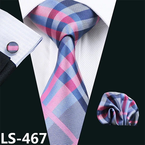 LS-236, мужской галстук, фиолетовый, однотонный, шелк, галстук, жаккардовый, плетеный платок, запонки, Barry.Wang, галстук для мужчин, вечерние, свадебные, деловые - Цвет: LS-467